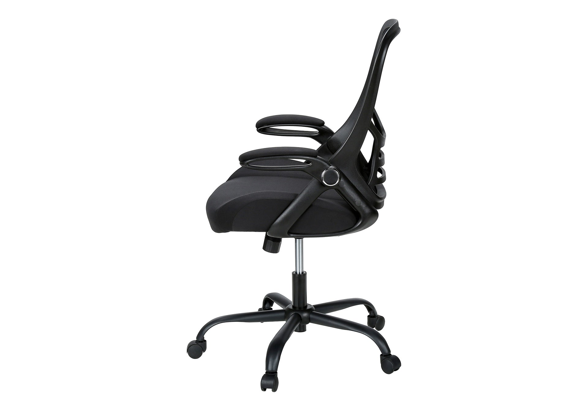 Office Chair, Swivel, Armrests, Adjustable Height, Ergonomic, Work, Black Mesh, Black Metal, Contemporary, Modern