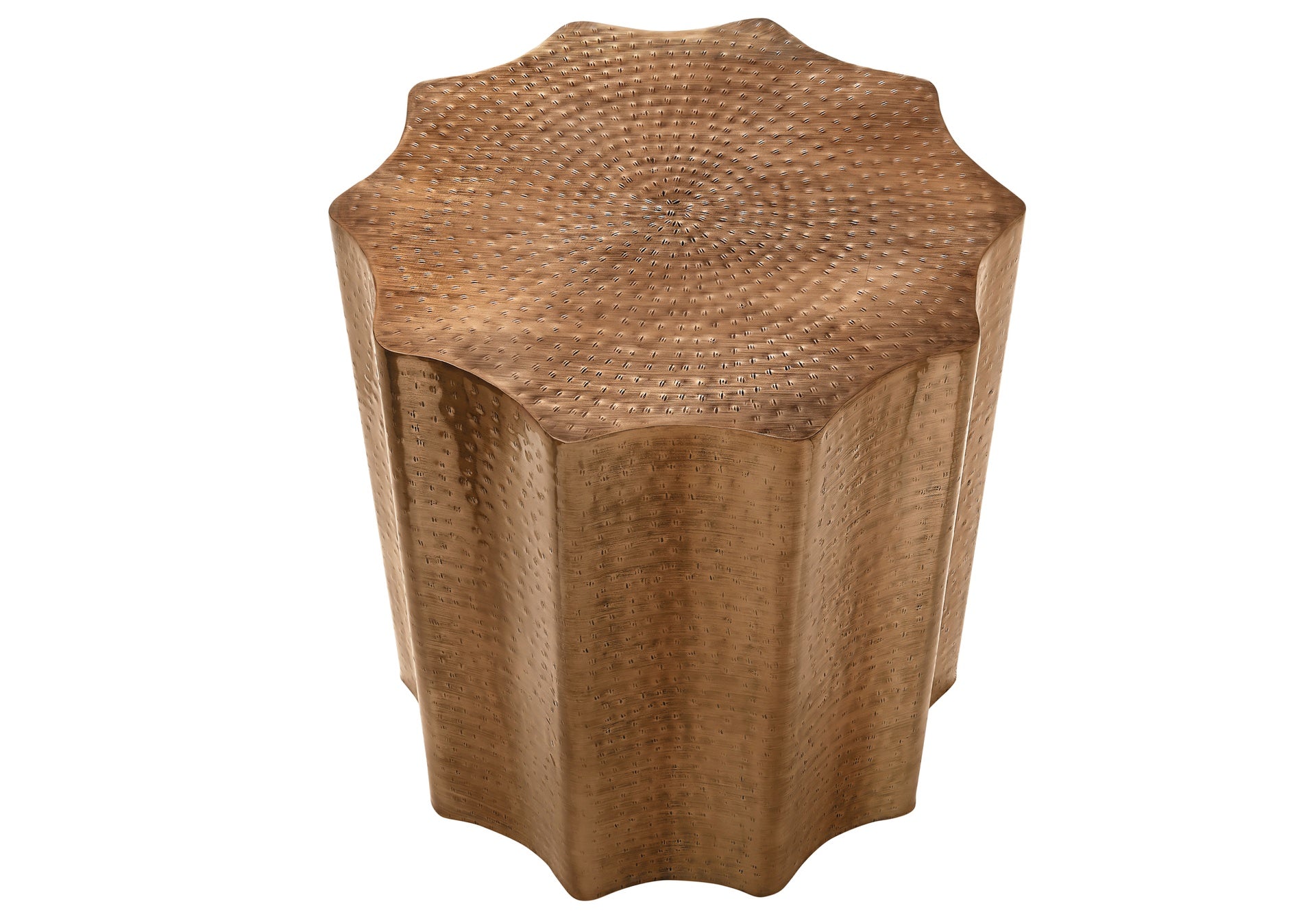 Accent Table, Drum, Side, End, Nightstand, Lamp, Living Room, Bedroom, Copper Metal, Contemporary, Modern