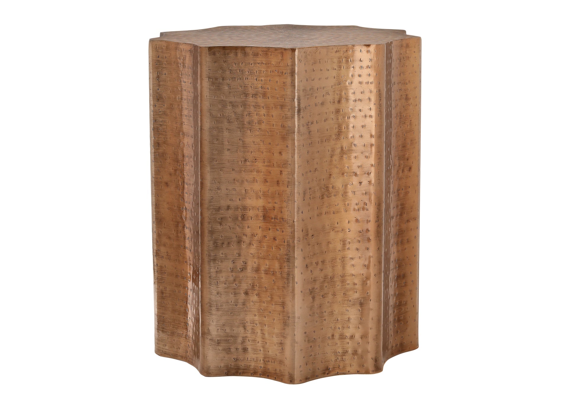 Accent Table, Drum, Side, End, Nightstand, Lamp, Living Room, Bedroom, Copper Metal, Contemporary, Modern