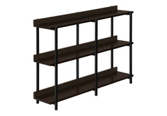 Accent Table, Console, Entryway, Narrow, Sofa, Living Room, Bedroom, Brown Laminate, Black Metal, Contemporary, Modern