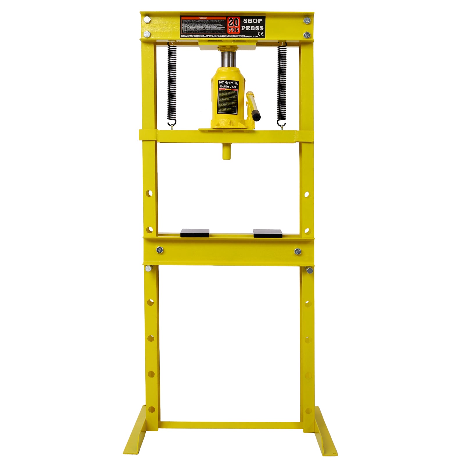 20 Ton Bottle Jack Shop Press, Bend, Straighten, or Press Parts, Install Bearings, U-Joints, Bushings, Ball Joints, and Pulleys,yellow