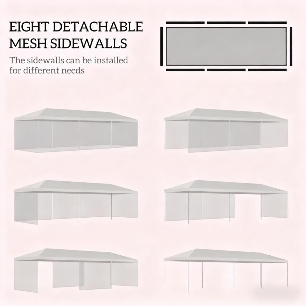Shade Shelter,Party Tent,Outdoor Canopy & Gazebo with Removable Sidewalls
