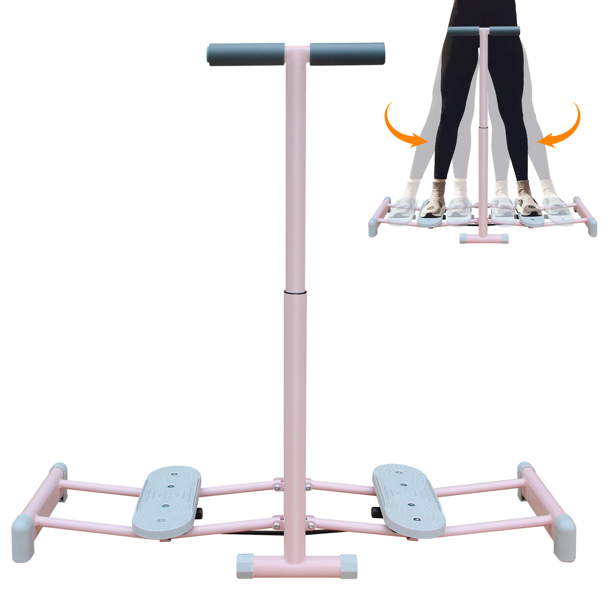 Ski Machine Foldable, Simulated Ski Trainer with 4-Level Adjustable Non-Slip Pedal Armrest, Pelvic Floor Muscle Trainer for Home