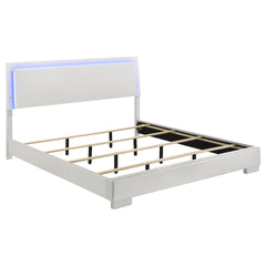 Dulcey White High Gloss 4-piece Eastern King Bedroom Set