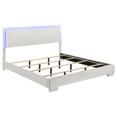 Dulcey White High Gloss 5-piece Eastern King Bedroom Set