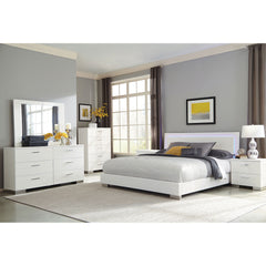 Dulcey White High Gloss 6-piece Eastern King Bedroom Set