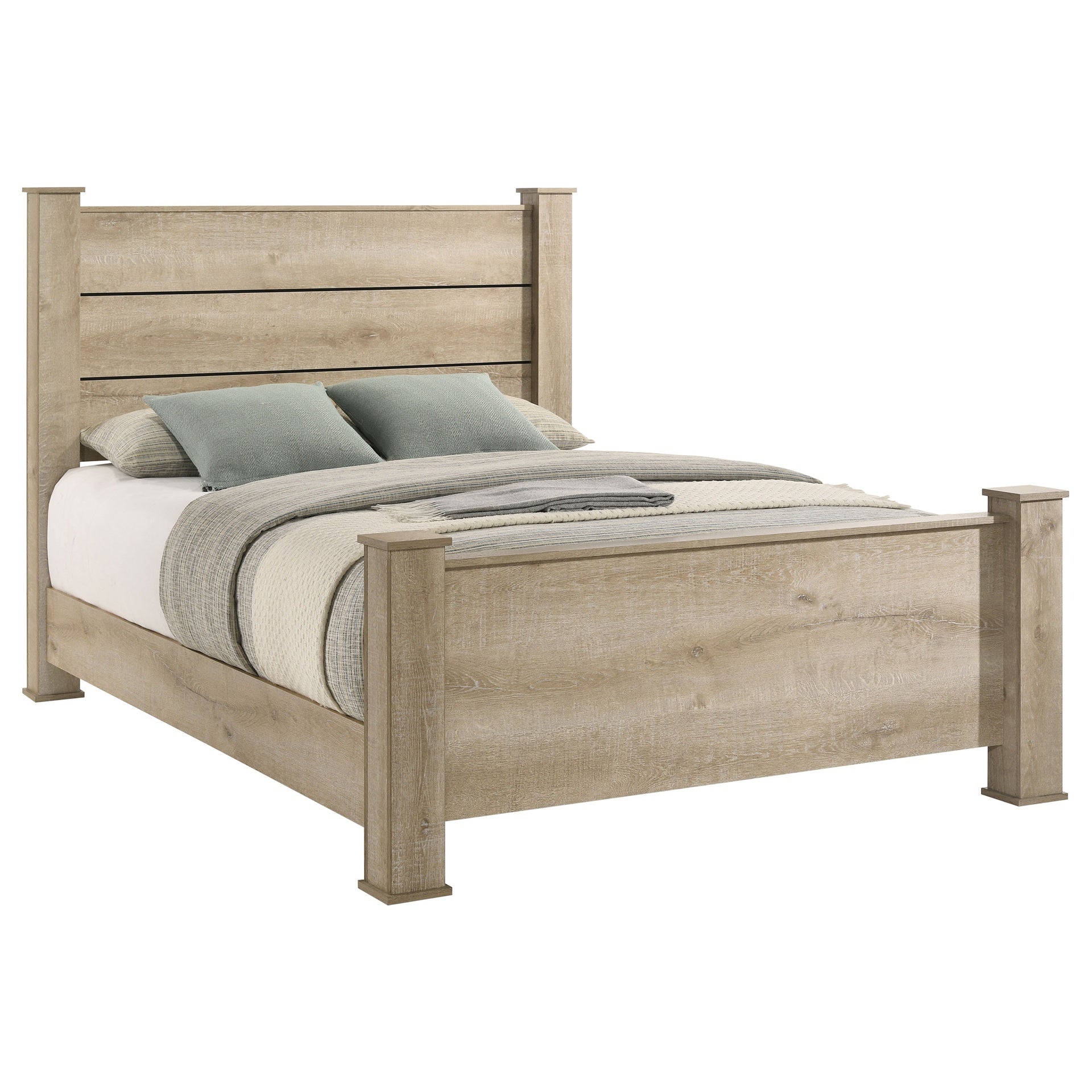 Sansome Weathered Oak Queen Panel Bed