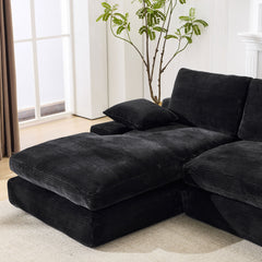 99*69" Modular Sectional Living Room Sofa Set, Modern Minimalist Style Couch, Upholstered Sleeper Sofa for Living Room, Bedroom, 2 PC Free Combination, Installation-free Sofa, L-Shape, Black