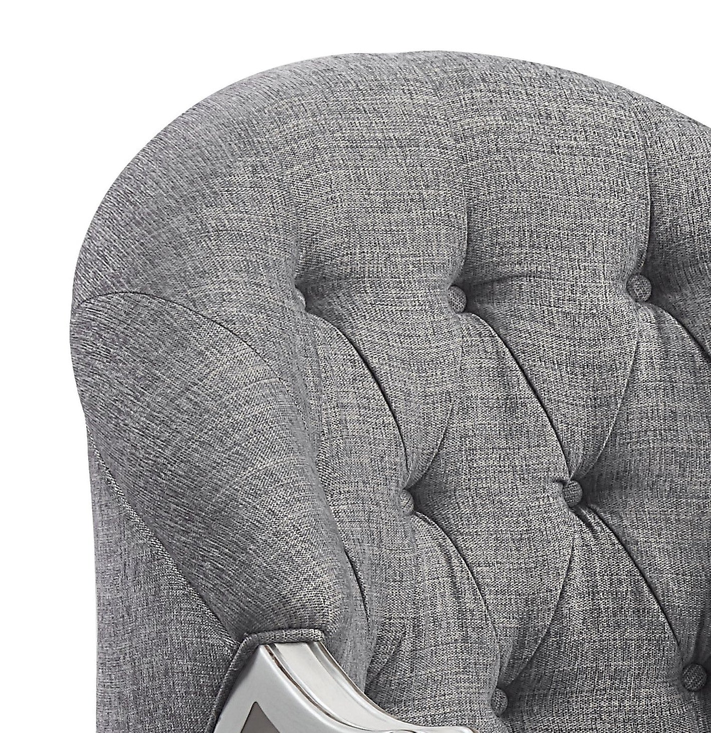 Florian Gray Fabric & Antique White Finish Chair