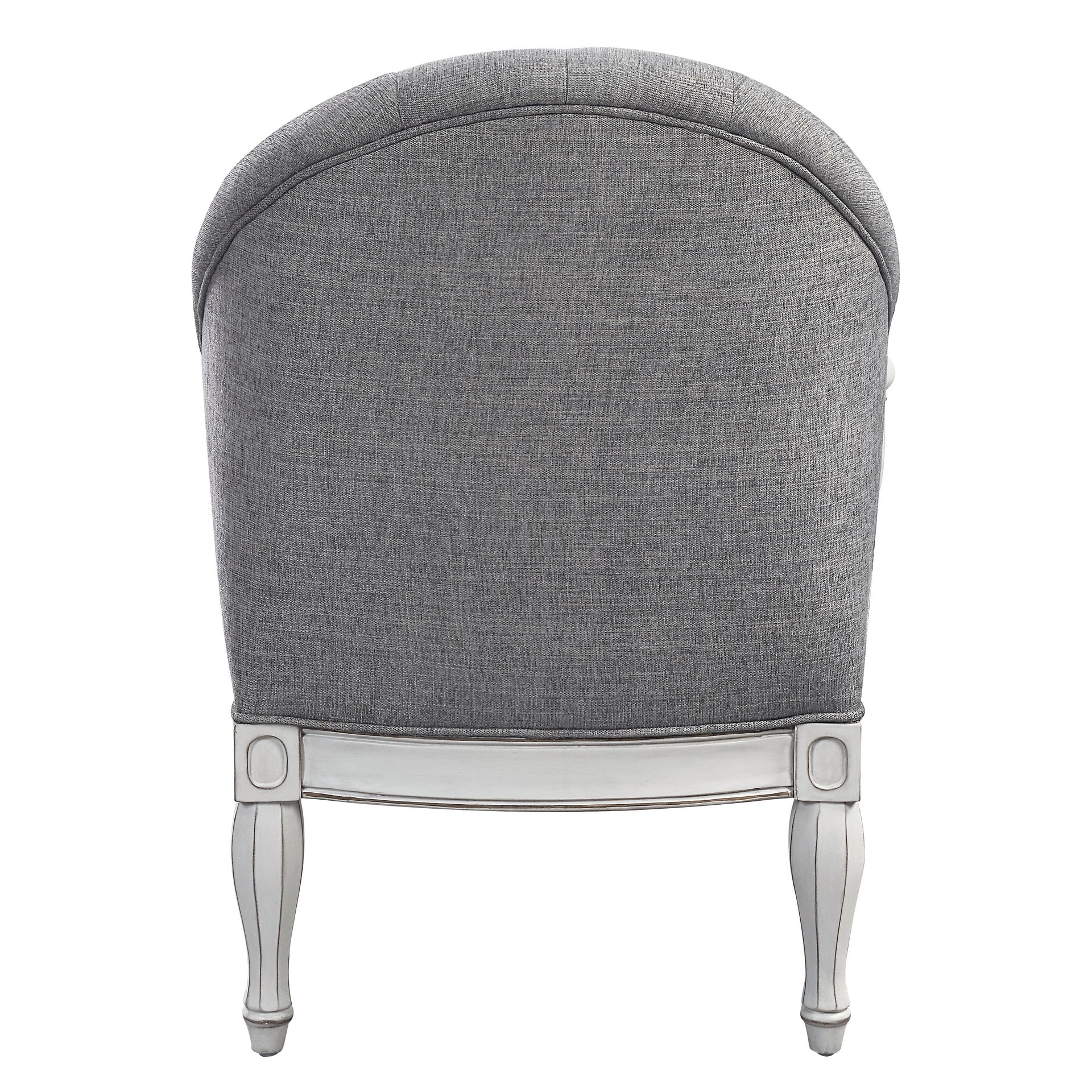 Florian Gray Fabric & Antique White Finish Chair