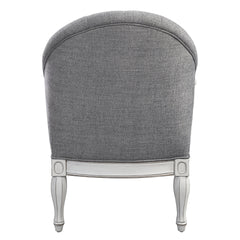 Florian Gray Fabric & Antique White Finish Chair
