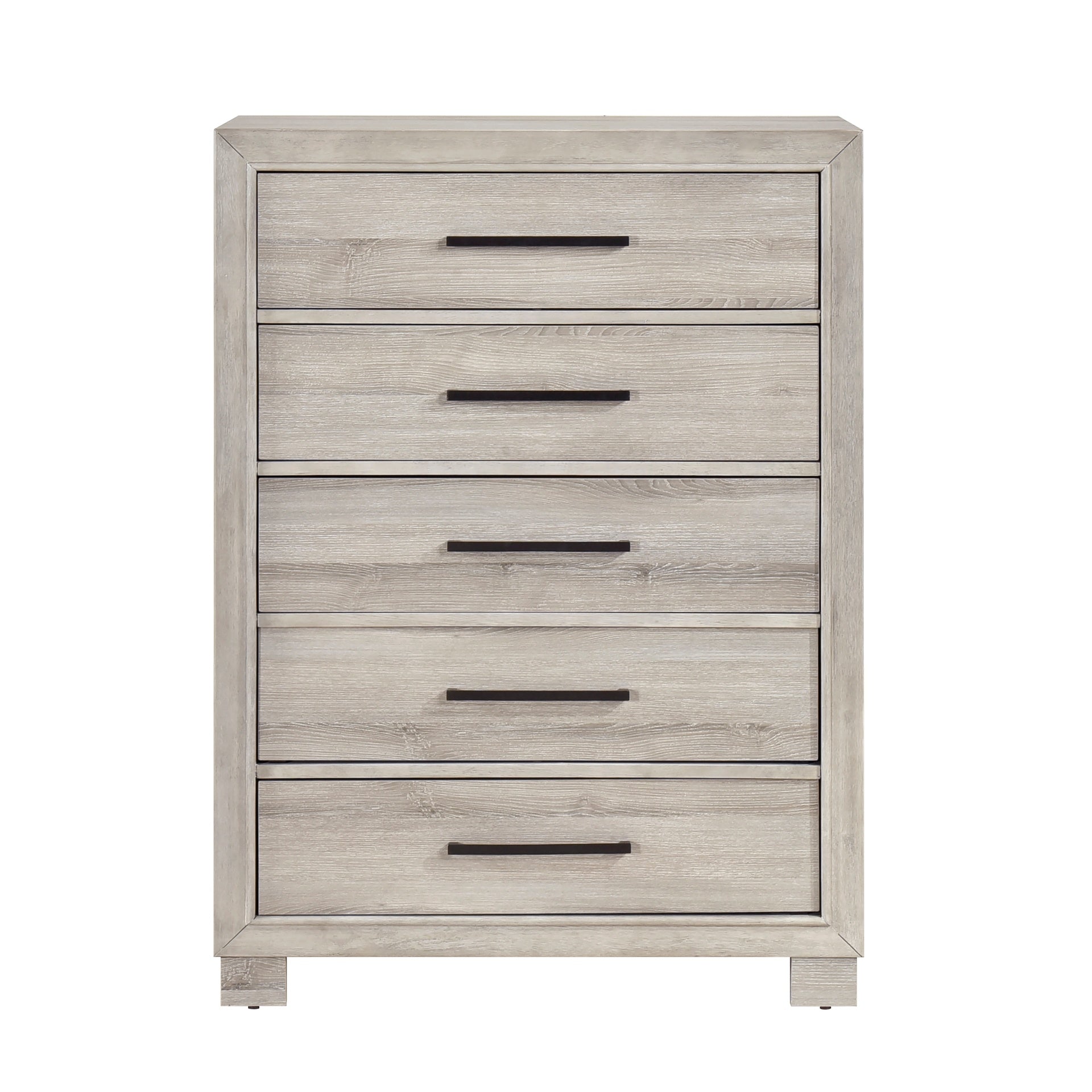 Modern Gray Finish Five-Drawer Storage Chest 1pc Wooden Contemporary Design Bedroom Furniture