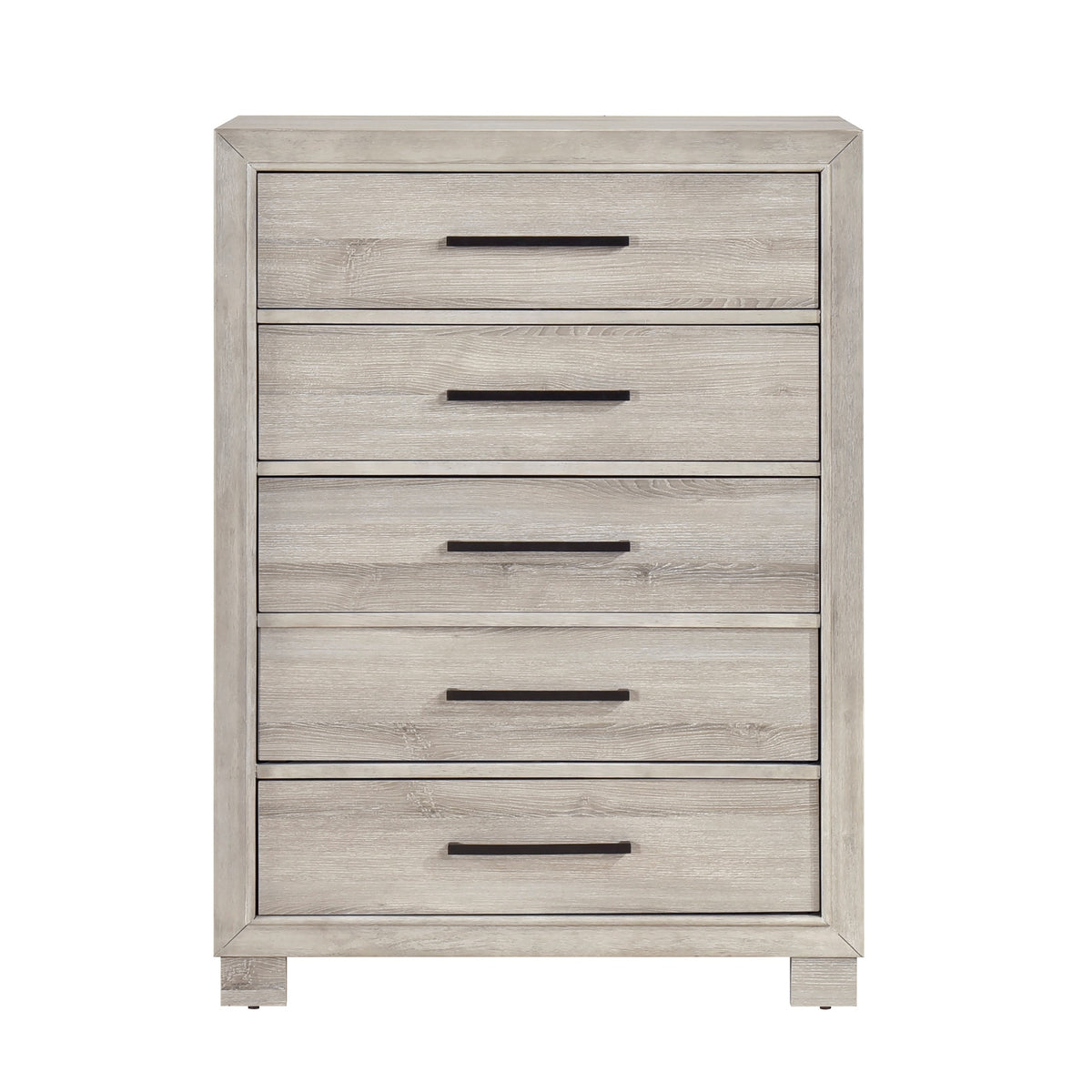 Modern Gray Finish Five-Drawer Storage Chest 1pc Wooden Contemporary Design Bedroom Furniture