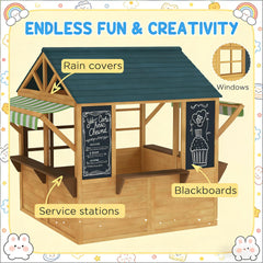 Kids Cottage,Wooden Outdoor Playhouse