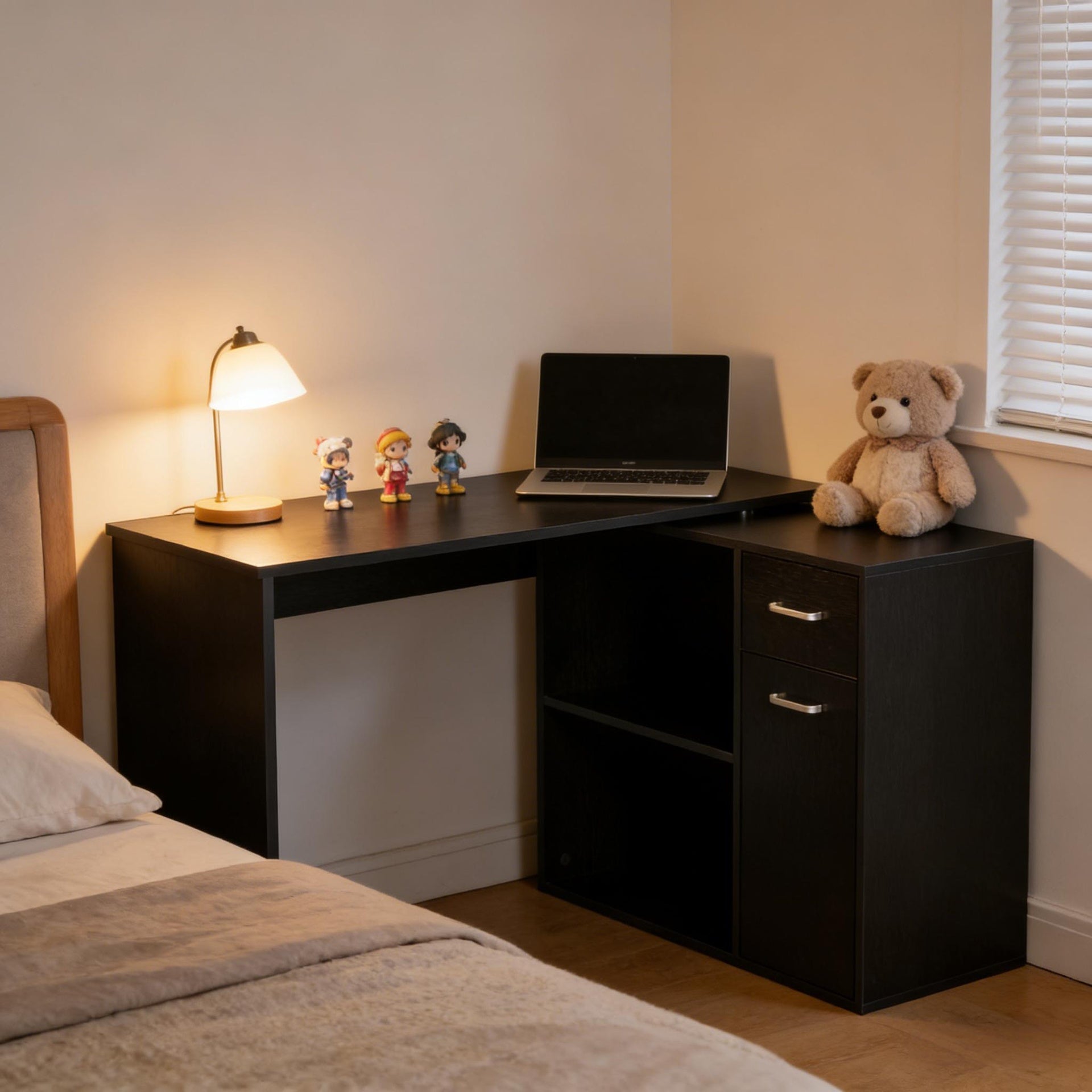 Rotating Writing Desk,Office Corner Desk,L Shaped Computer Desk,Home Office Workstation