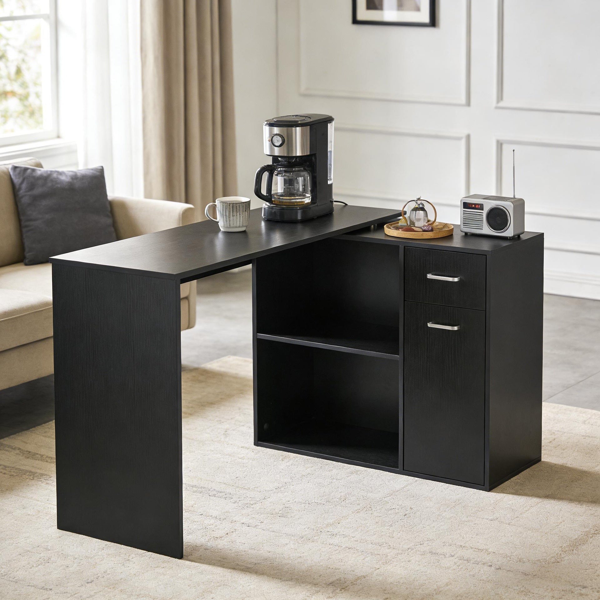 Rotating Writing Desk,Office Corner Desk,L Shaped Computer Desk,Home Office Workstation