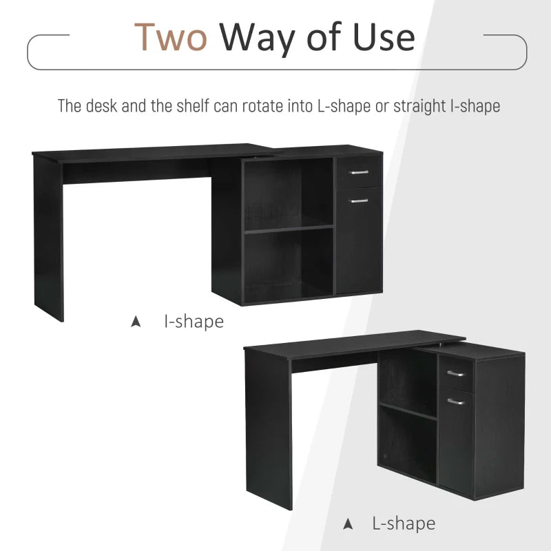 Rotating Writing Desk,Office Corner Desk,L Shaped Computer Desk,Home Office Workstation