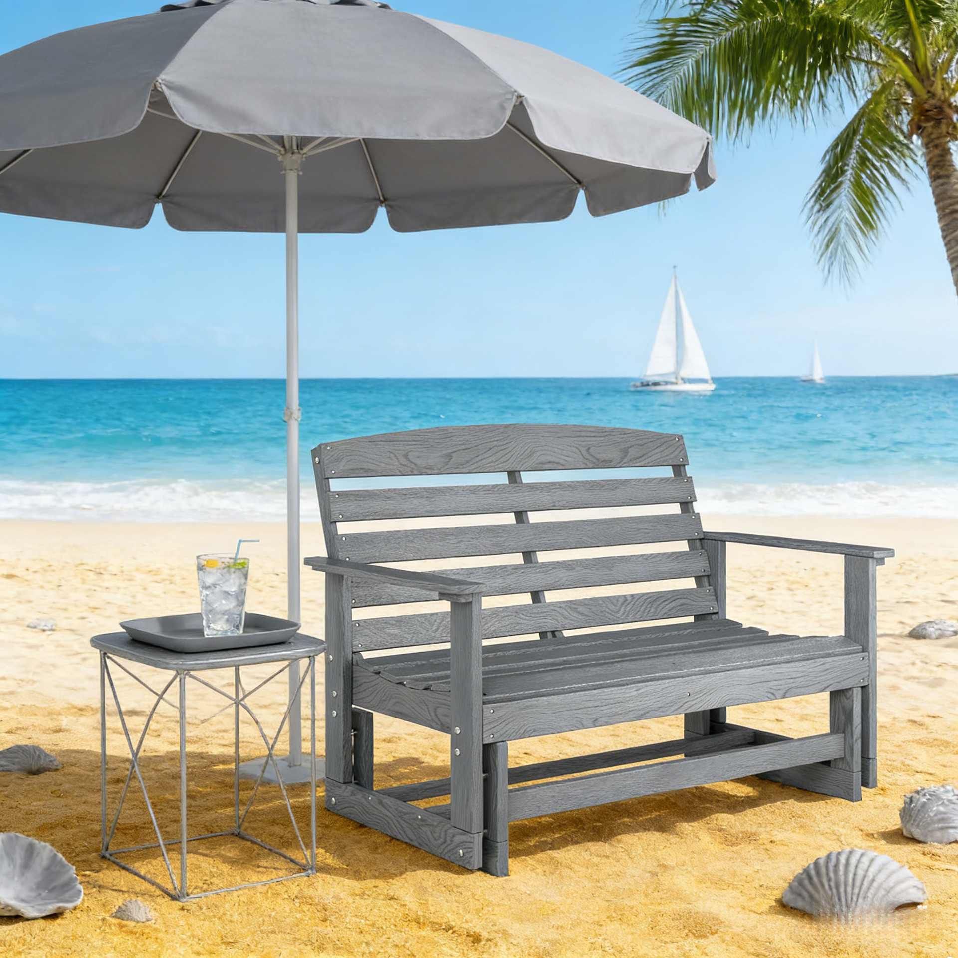 Patio Bench,Outdoor Glider Bench,Loveseat Patio Glider Bench