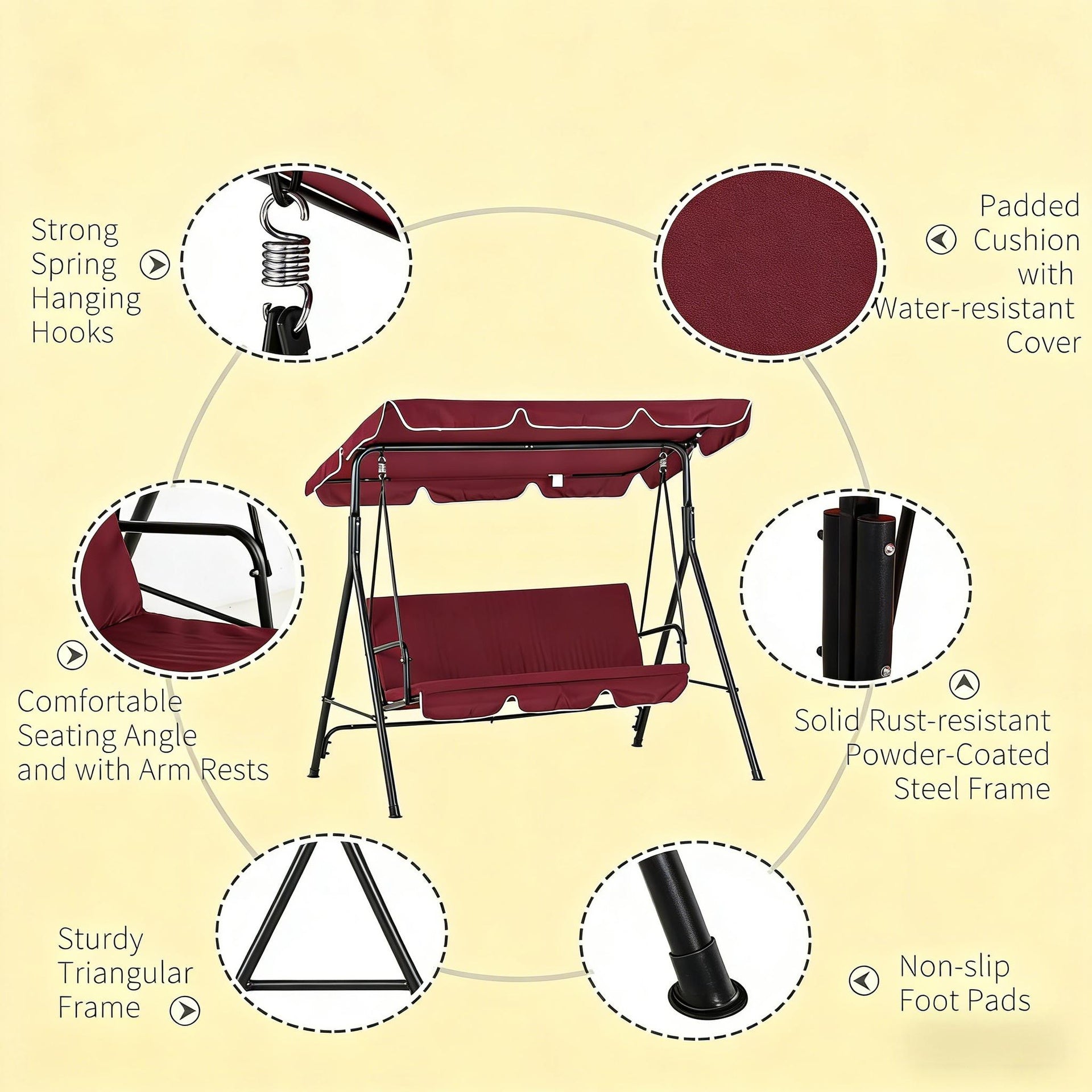 Stable Steel Swing Chair,Outdoor Swing Chair
