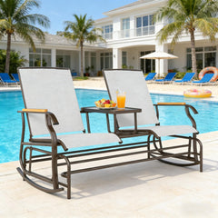 Nordic Style Glider Bench,Outdoor 2-Person Glider Bench