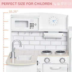Wooden Pretend Toy Kitchen Set,Corner Kids Kitchen Playset