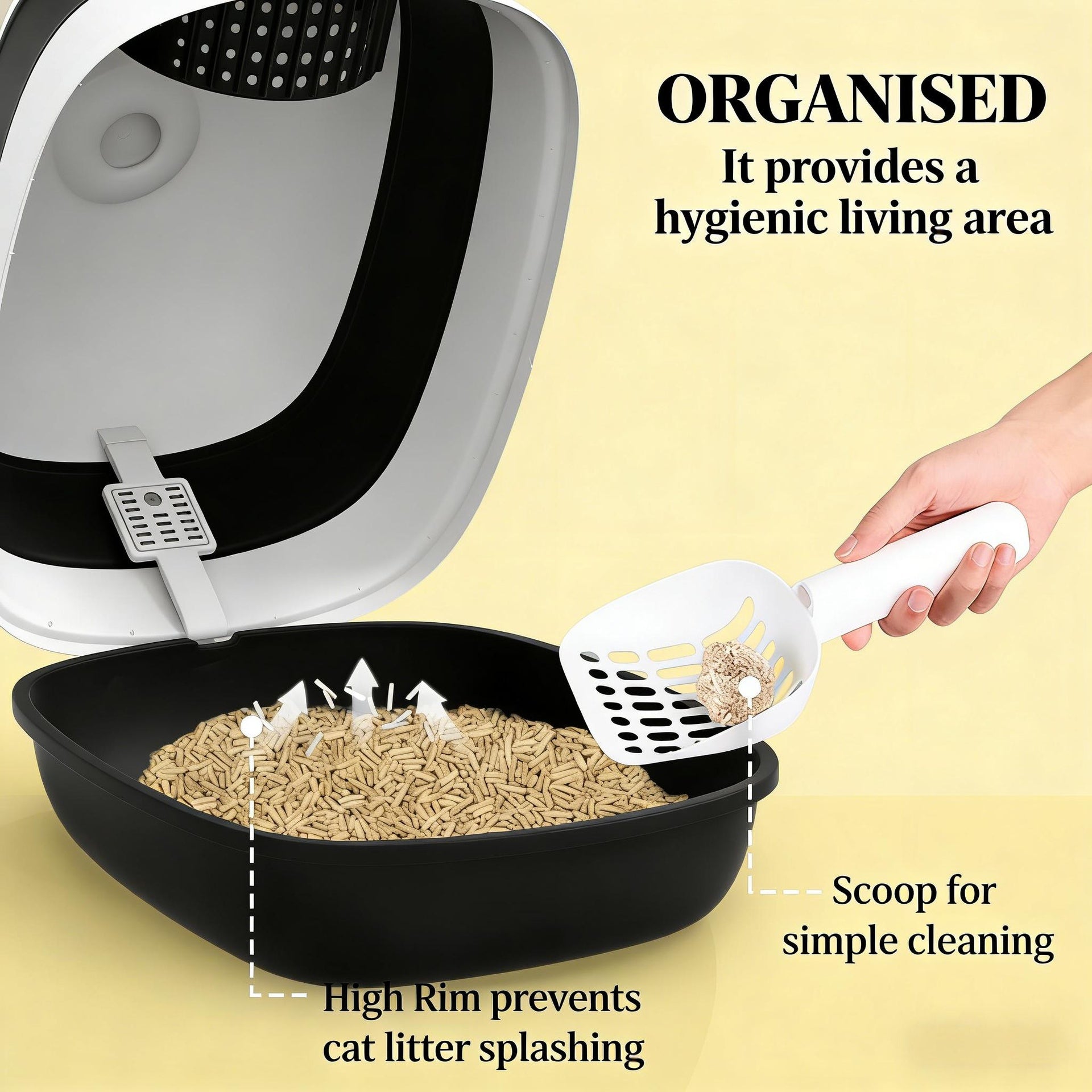 Cat Litter Box,Litter Box with Lid