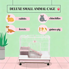Pet House with Wheels,Small Animal Cage Rabbit Hutch