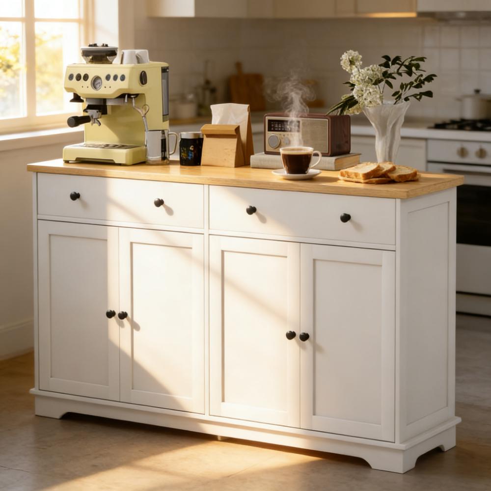 Elegant Style Buffet Cabinet with Storage Drawers,Sideboard, Adjustable Shelves for Your Home
