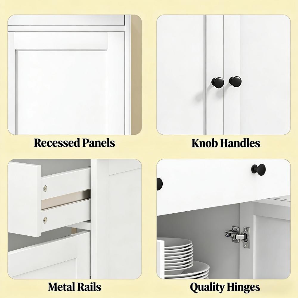 Elegant Style Buffet Cabinet with Storage Drawers,Sideboard, Adjustable Shelves for Your Home