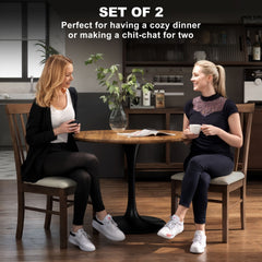 Modern Style Upholstered Kitchen Chairs,Wooden Dining Chairs Set of 2,with Rubber Wood Frame