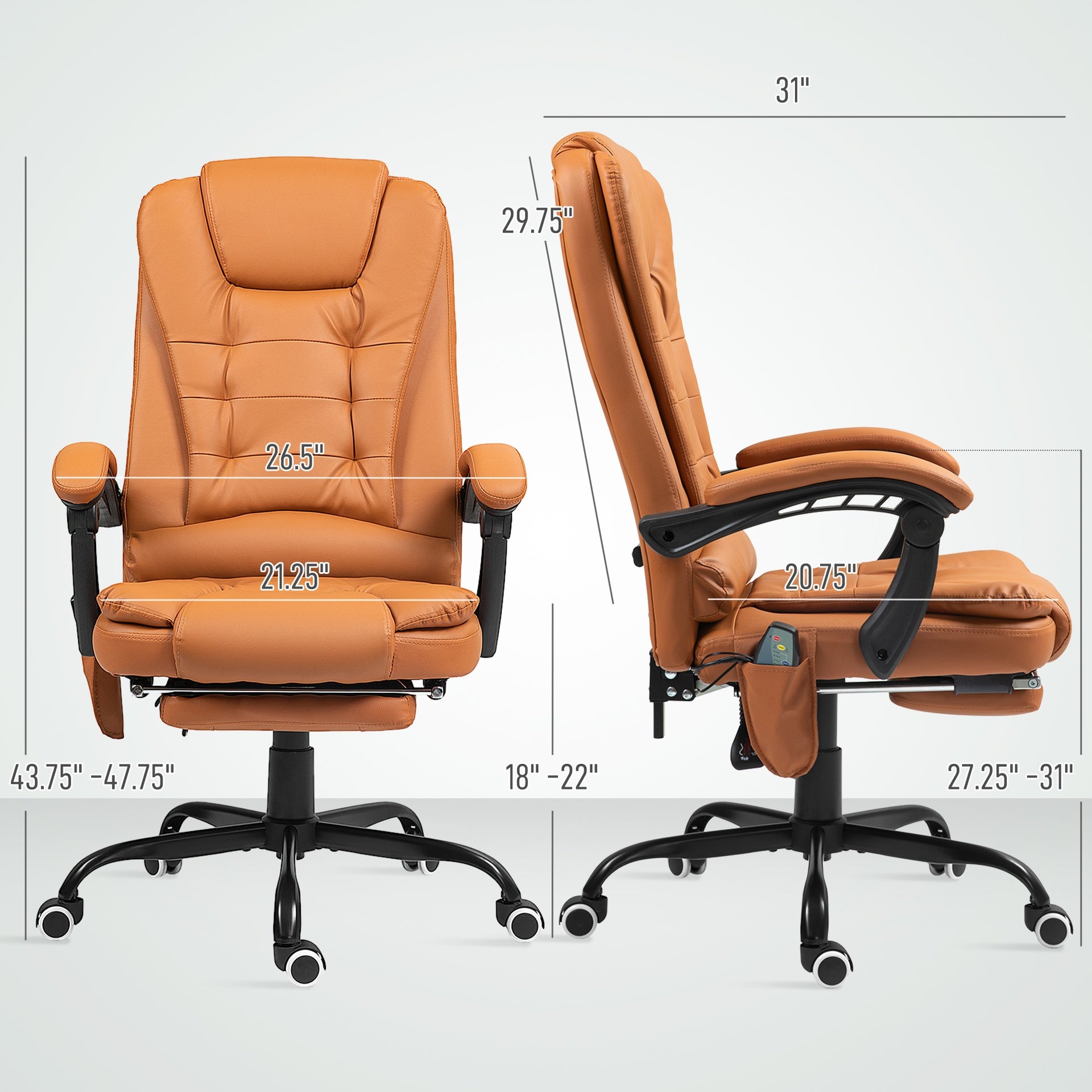 Vibrating Massage Office Chair,High Back Massaging Office Desk Chair with Lumbar Support,Footrest