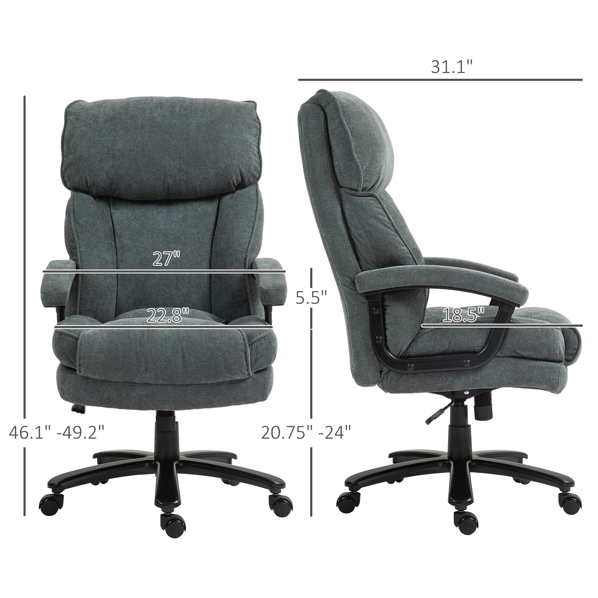 Office Chair with Plush Padding & Smooth Swivel for All-Day Work & Relaxation