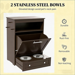 Dog Food Storage Container,Pet Feeder Station Storage Cabinet
