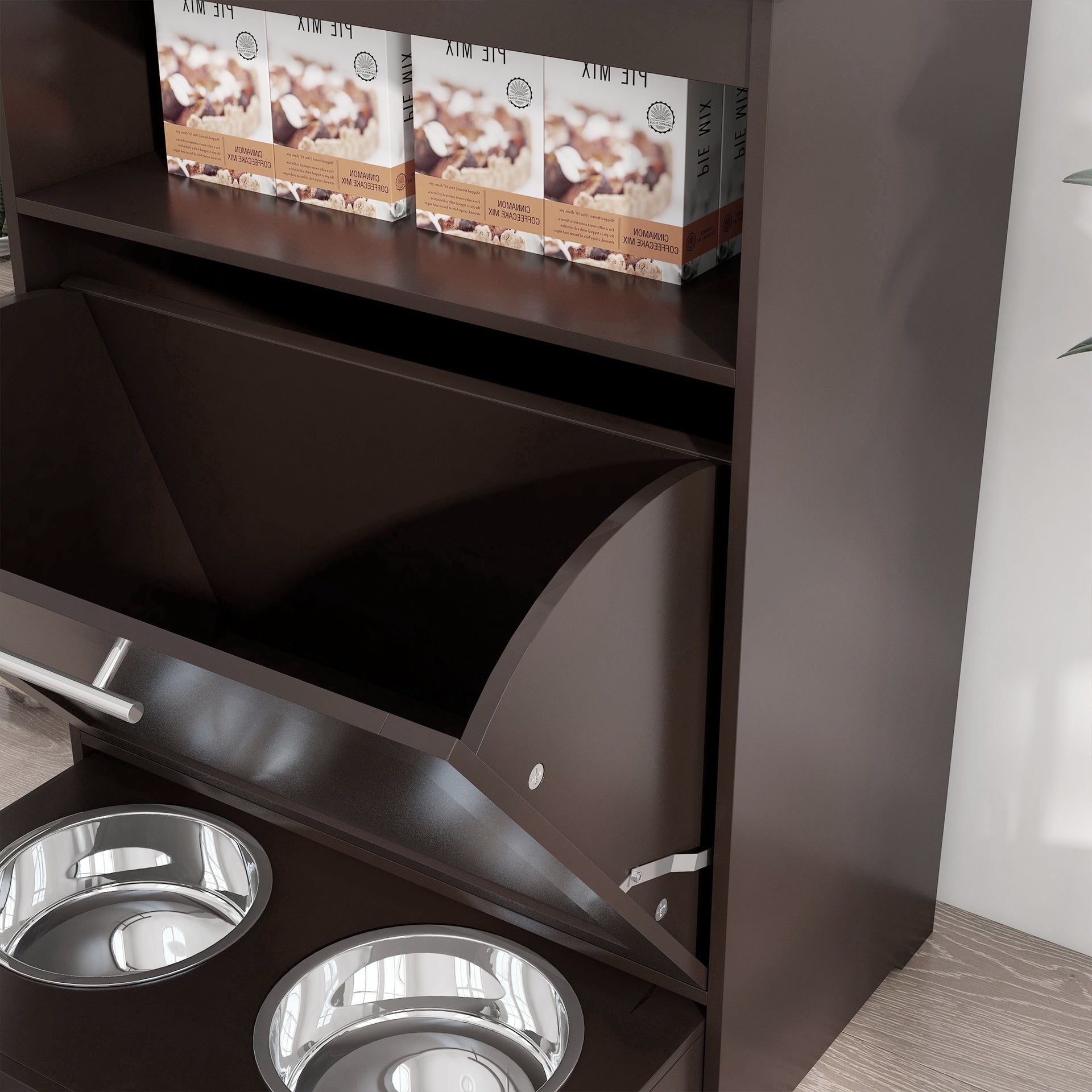 Dog Food Storage Container,Pet Feeder Station Storage Cabinet