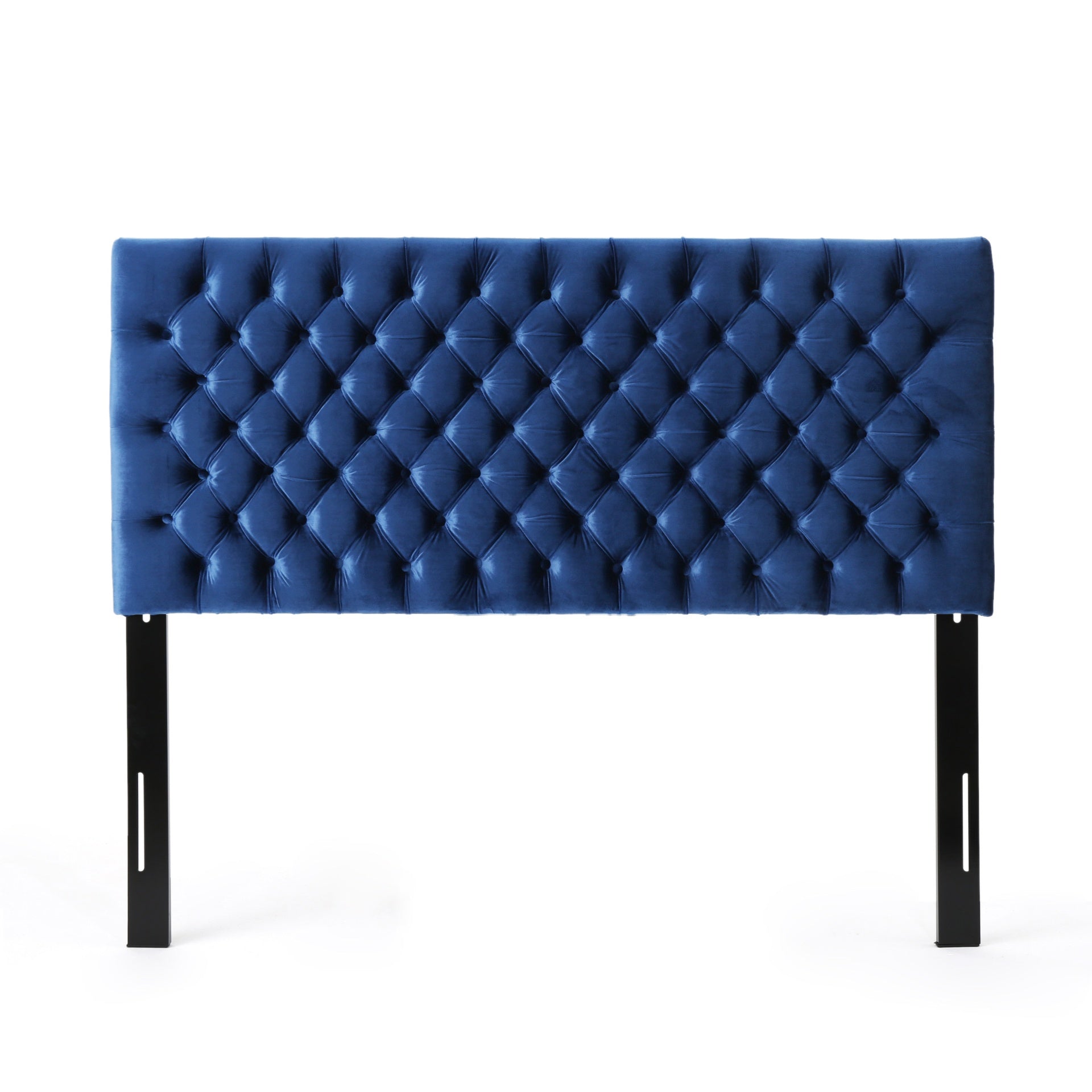 Tufted Upholstered Queen Size Bed Headboard in Modern Button Design, Adjustable Solid Wood Head Board, Solid Wood Head Board with Durable Metal Legs in Bedroom