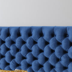 Tufted Upholstered Queen Size Bed Headboard in Modern Button Design, Adjustable Solid Wood Head Board, Solid Wood Head Board with Durable Metal Legs in Bedroom