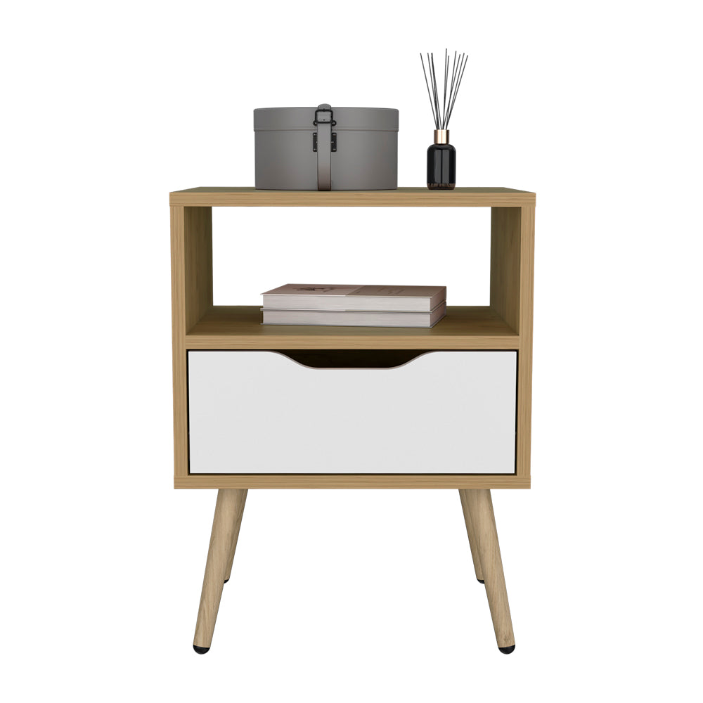 Kechi Nightstand White/Macadamia