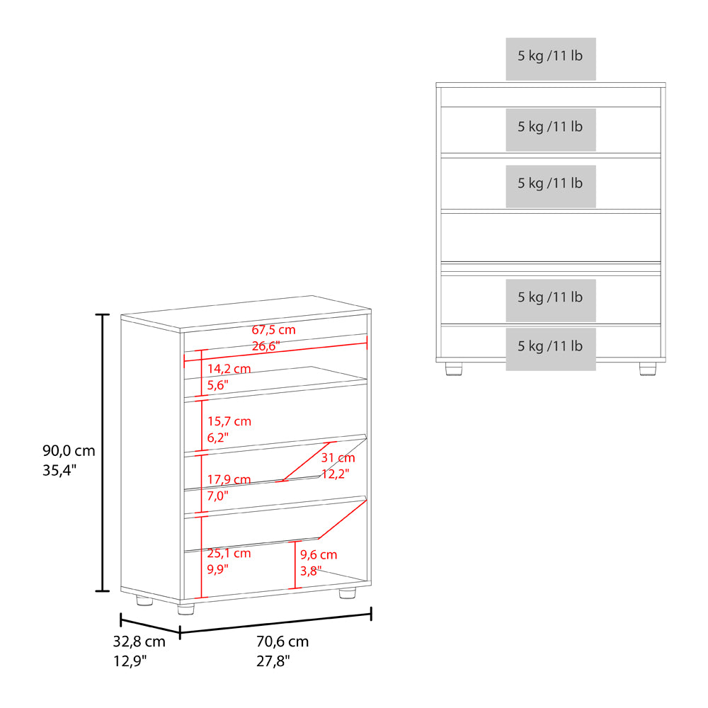 Moab Shoe Rack, Living Room, White/Macadamia