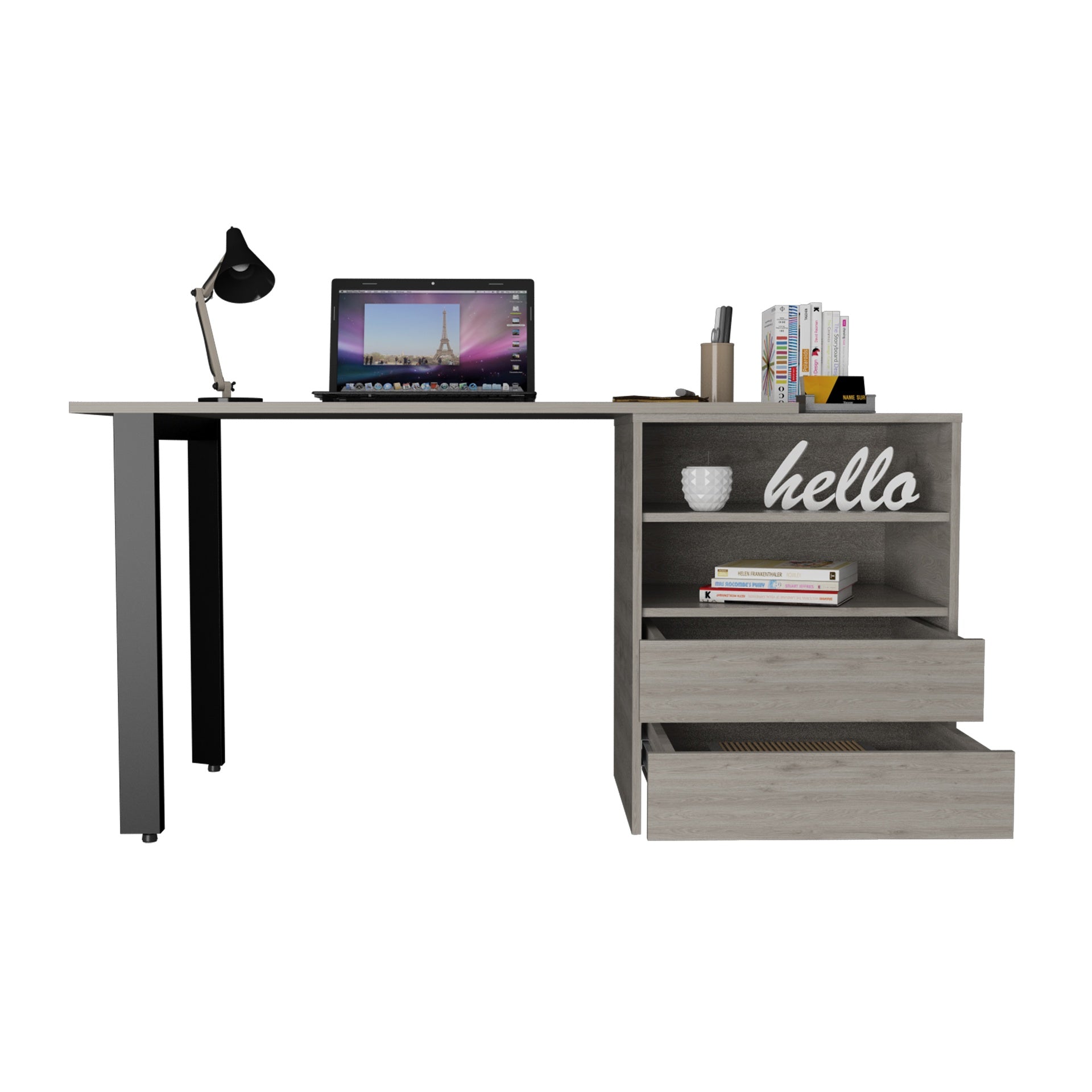 120 Writing Desk Cusco, Office, Light Gray