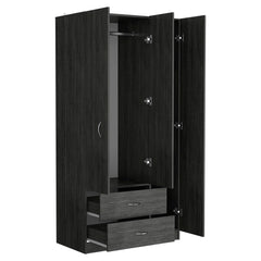 Three Door Armoire Clark, Bedroom, Smokey Oak / White