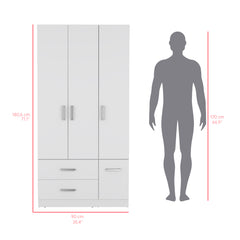 Four Door Armoire Crosby, Bedroom, White