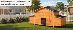 Automatic Chicken Coop with Solar-Powered Door, Weatherproof Design, Ventilated, with 2 Nesting Boxes, Timer & Light Sensor – Durable Outdoor Chicken House with Pull-Out Tray for Easy Cleaning