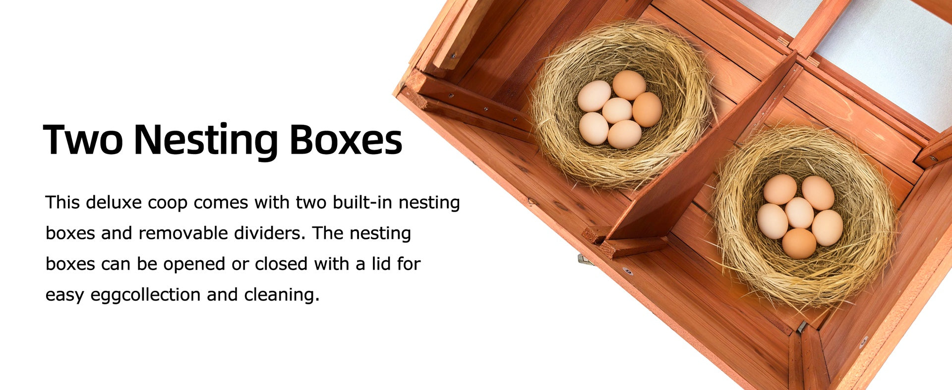 Automatic Chicken Coop with Solar-Powered Door, Weatherproof Design, Ventilated, with 2 Nesting Boxes, Timer & Light Sensor – Durable Outdoor Chicken House with Pull-Out Tray for Easy Cleaning