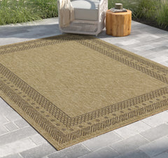 Earth GC_NTL1007 Jute/Mocha 5 ft. 3 in. x 7 ft. 3 in. Indoor/Outdoor Area Rug