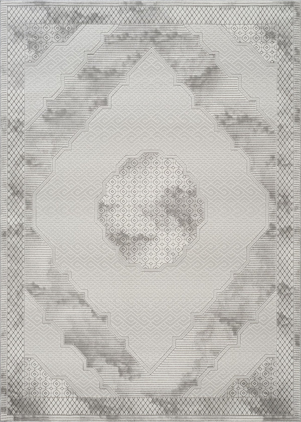 Geometrix GC_DIM1004 Gray 5 ft. 3 in. x 7 ft. 3 in. Area Rug
