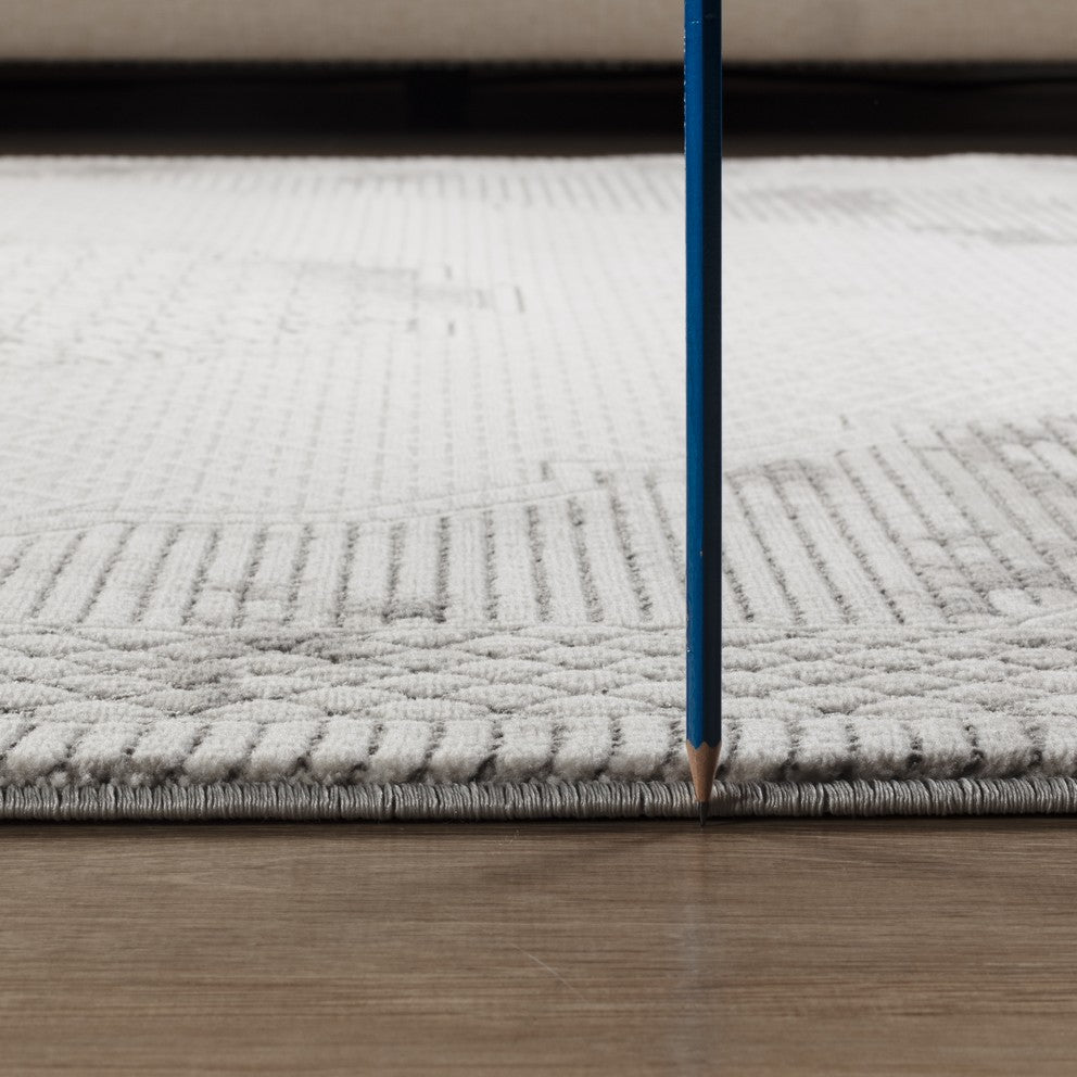 Geometrix GC_DIM1004 Gray 5 ft. 3 in. x 7 ft. 3 in. Area Rug