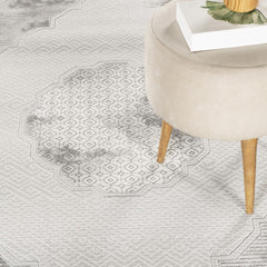 Geometrix GC_DIM1004 Gray 5 ft. 3 in. x 7 ft. 3 in. Area Rug
