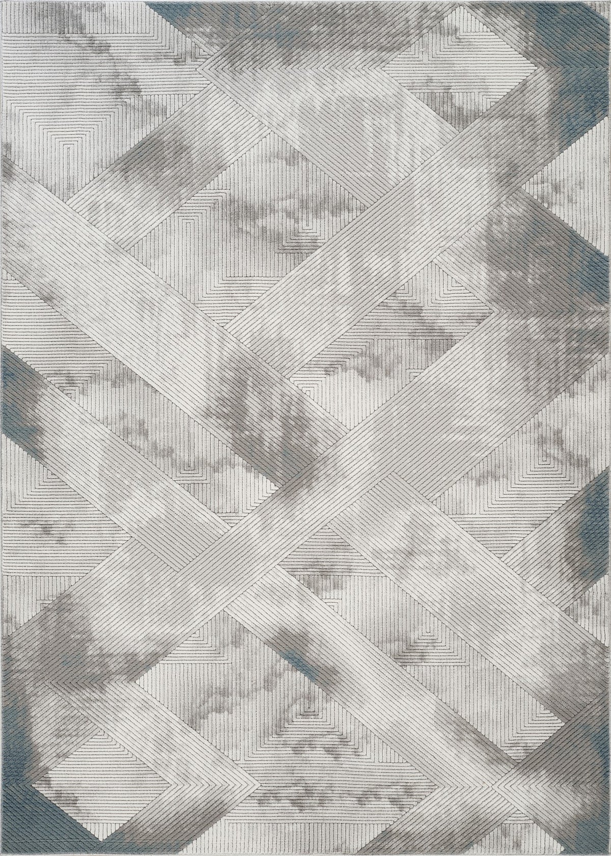 Geometrix GC_DIM1012 Gray 5 ft. 3 in. x 7 ft. 3 in. Area Rug