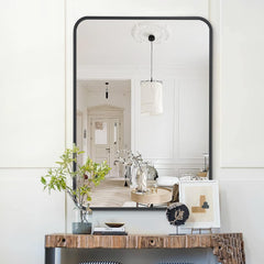 22x30 Inch Black Metal Framed Rectangular Bathrrom Mirror for Wall.(W2203135005)