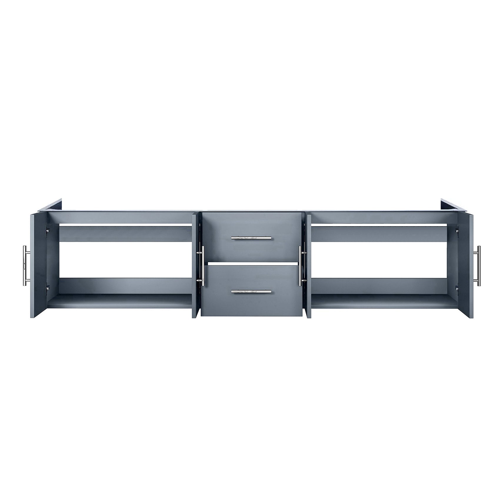 Dark Grey Double Bath Vanity 80 in. W x 22 in. D, with Carrara Marble Top